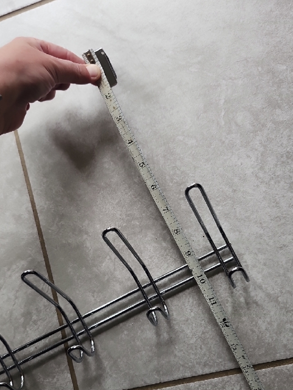 Over-the-Door 6-Hook Metal Silver Tone Wall Rack - Picture 7 of 8